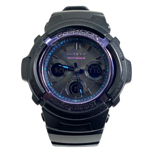 稼働品 カシオ G-SHOCK ジーショック AWG-M100SVB 腕時計 時計 ソーラー電波 タフソーラー 20気圧防水 ラバー ブラック ブルー CASIO拍卖