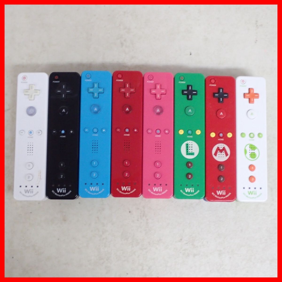 Wii コントローラ Wiiリモコンプラス RVL-036 クロ/シロ/アカ/マリオ/ルイージ/ヨッシー 等 まとめて8個セット 裏フタ欠品 Nintendo【10拍卖