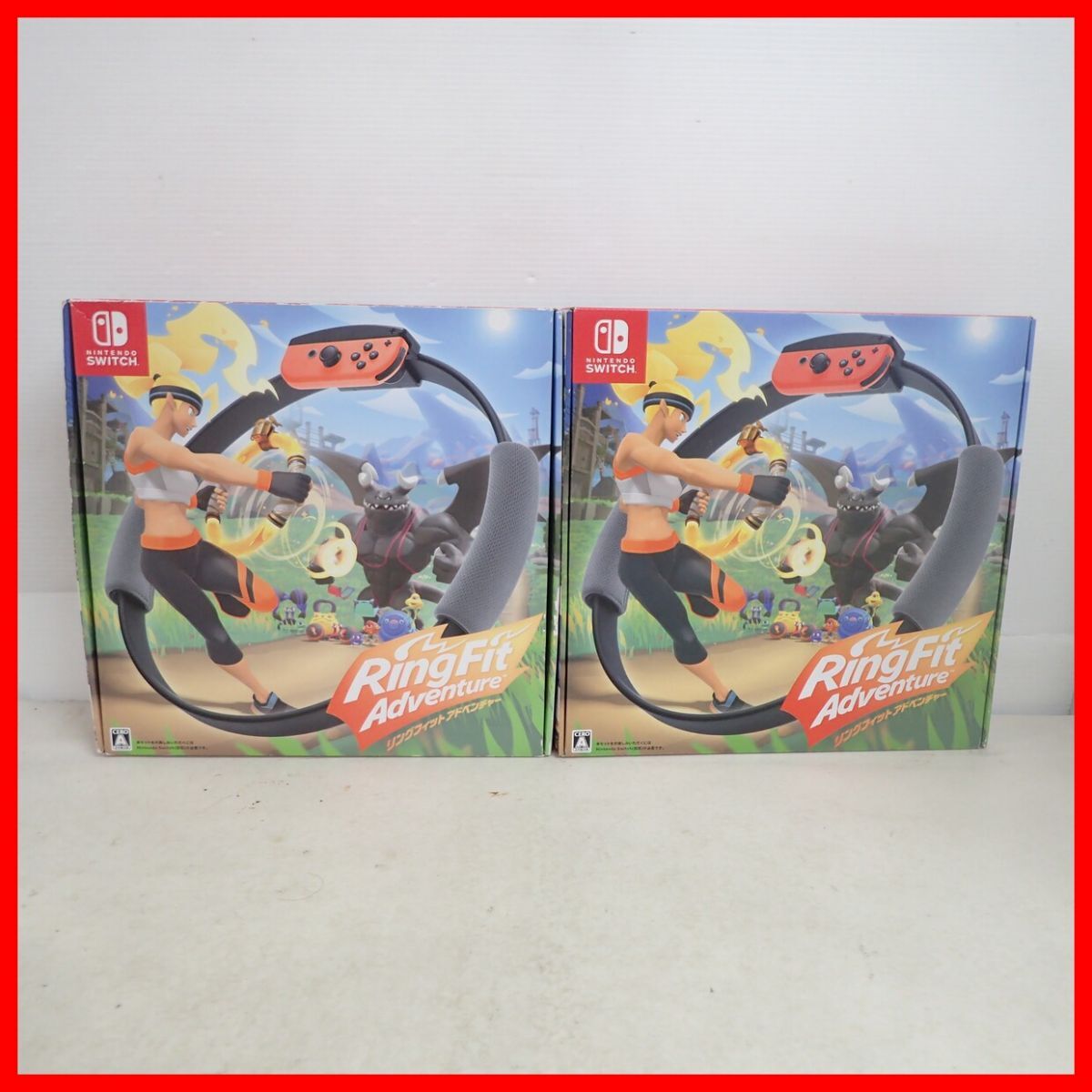 動作保証品 NSW ニンテンドー Switch リングフィットアドベンチャーセット まとめて2台セット リングコン + ソフト 任天堂 箱付【20拍卖