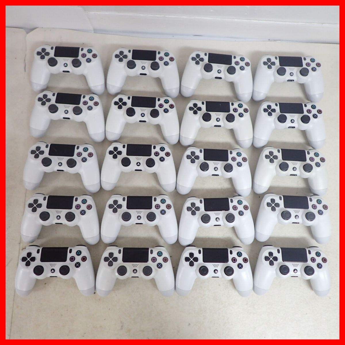 PS4 プレステ 4 純正 ワイヤレス コントローラー DUALSHOCK4 CUH-ZCT1J /ZCT2J グレイシャー・ホワイト まとめてセット SONY【20拍卖