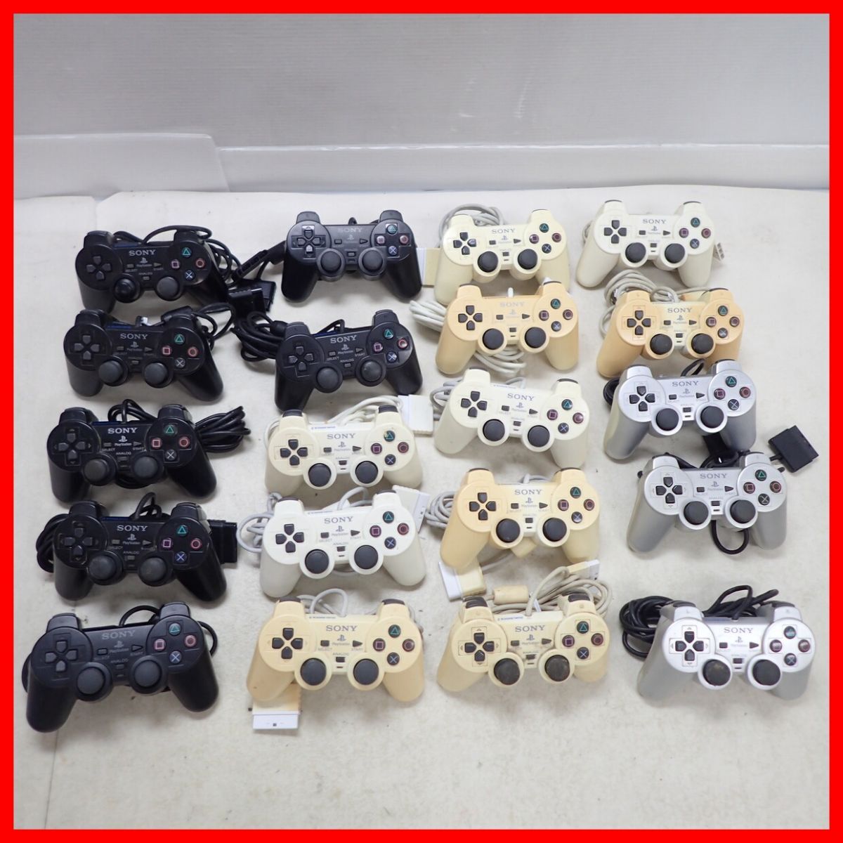 PS2 プレステ2 アナログコントローラ デュアルショック2 ブラック/ホワイト/シルバー SCPH-10010 まとめて 大量セット【20拍卖