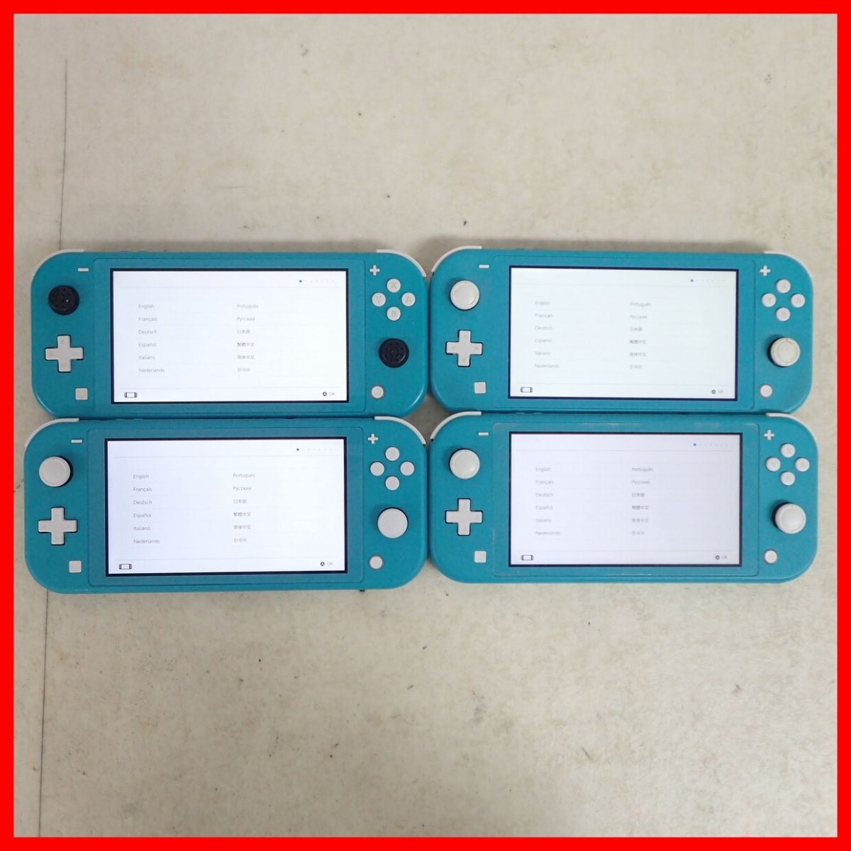 動作品 NSW NintendoSwitch Lite HDH-001 ターコイズ 本体 まとめて4台セット ニンテンドースイッチライト 任天堂【20拍卖