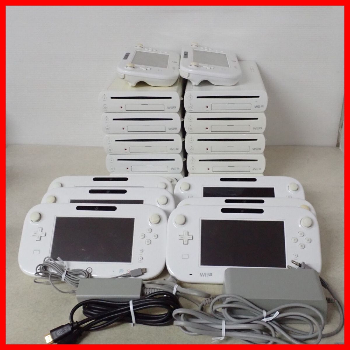 WiiU 32GB/8GB 本体 シロ 10台 + ゲームパッド シロ 10個 まとめてセット ジャンク【60拍卖
