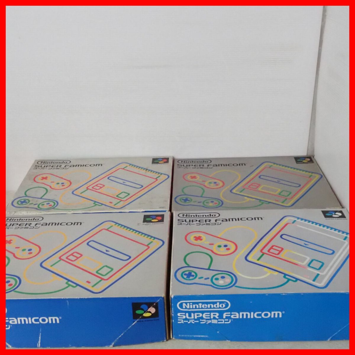 動作品 SFC スーパーファミコン スーファミ 本体 4台セット 任天堂 Nintendo 箱付【40拍卖