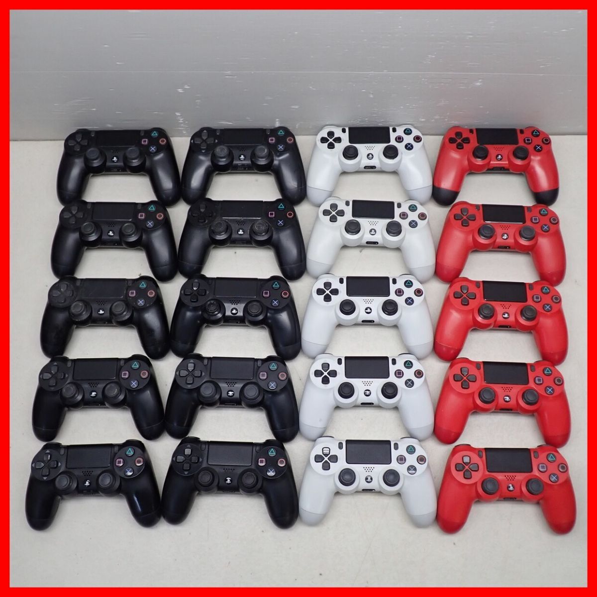 PS4 プレステ 4 純正 ワイヤレス コントローラー DUALSHOCK4 CUH-ZCT1J /ZCT2J ブラック/ホワイト/レッド まとめて20個セット SONY【20拍卖