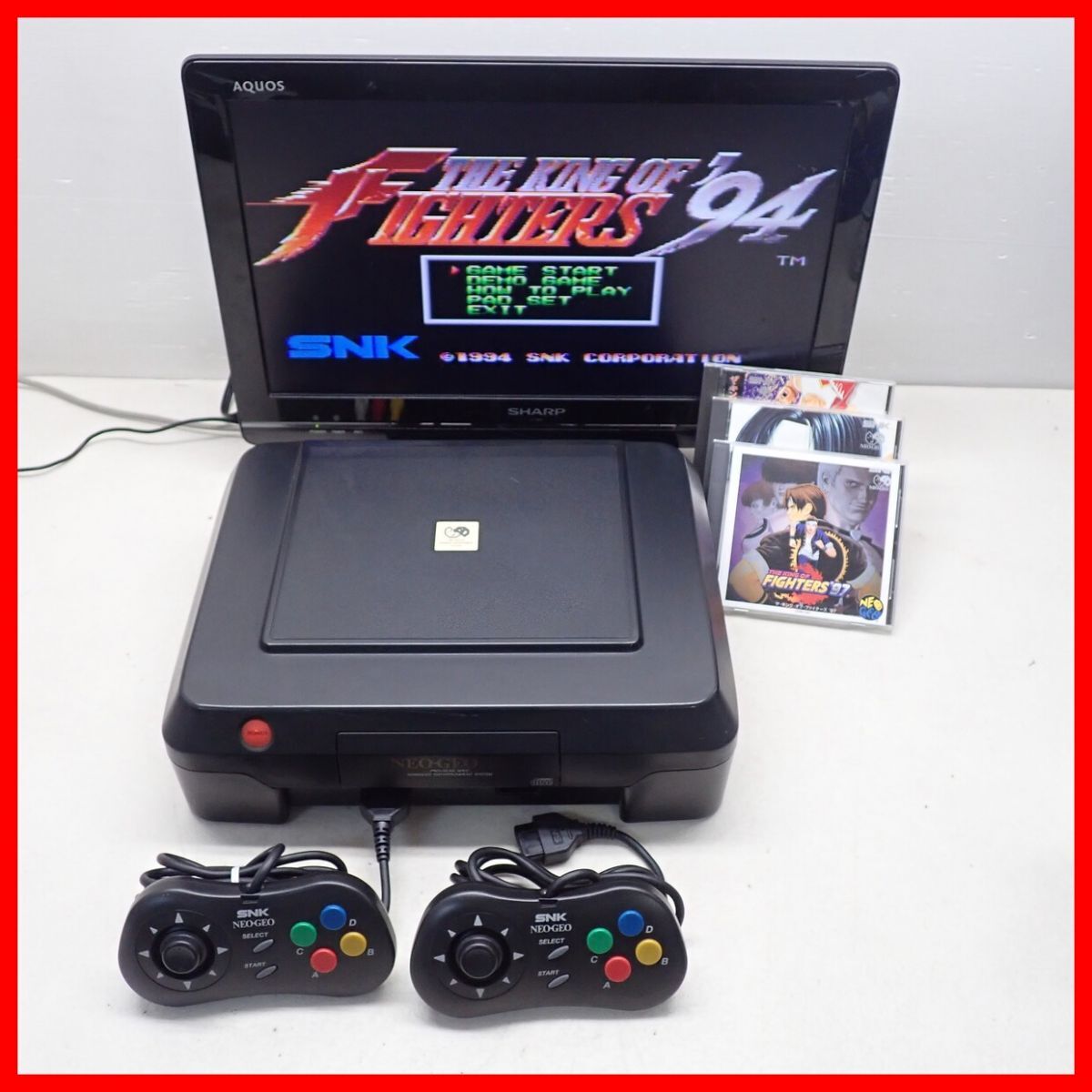 修理品 NG ネオジオCD 本体 NEO GEO-CD 初期型 フロントリーディング + ソフト3本 まとめてセット SNK エスエヌケイ NEOGEO CD【20拍卖