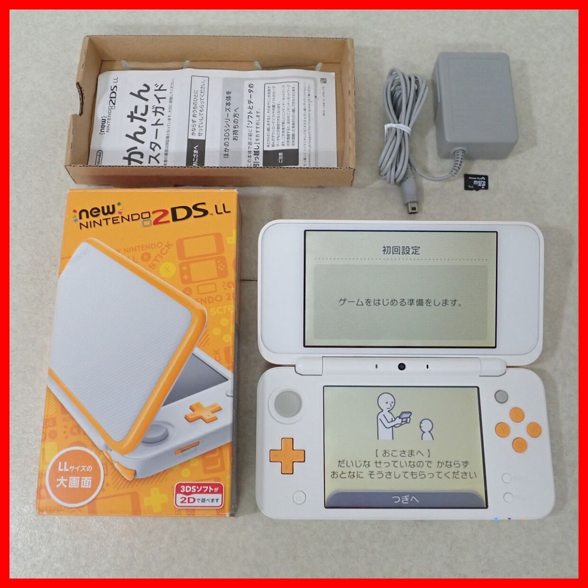 動作品 Newニンテンドー2DSLL 本体 JAN-001 ホワイト×オレンジ Nintendo 任天堂 箱付 即決【10拍卖