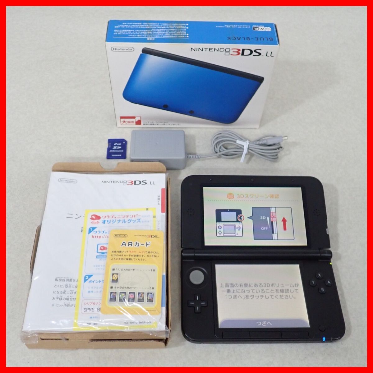 動作品 ニンテンドー3DSLL 本体 SPR-001 ブルー×ブラック 任天堂 Nintendo 箱説付 即決【10拍卖