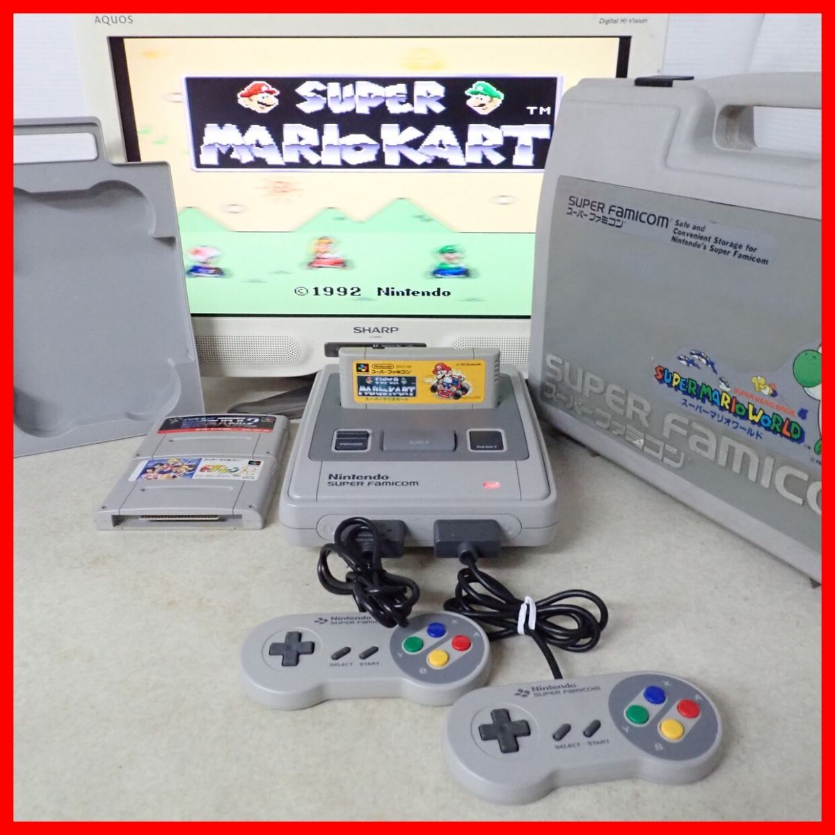 動作品 SFC スーファミ 本体 後期型 SHVC-001 1CHIP-02 + 収納ケース+ソフト 3本 まとめてセット Nintendo 即決【20拍卖