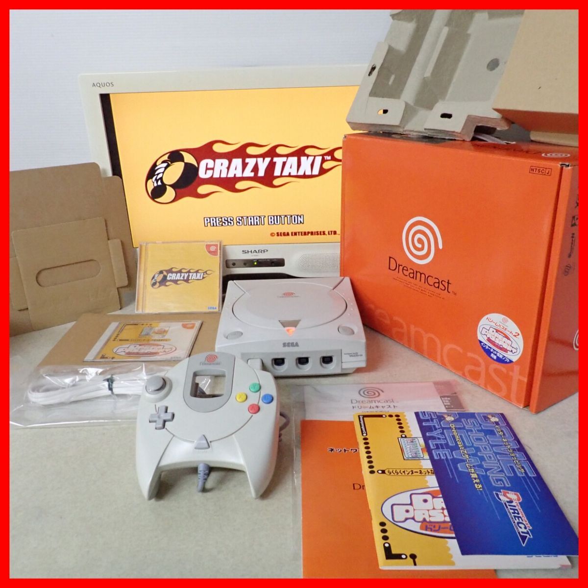 動作品 DC ドリームキャスト 本体 HKT-3000 箱説付+クレイジータクシー 等 まとめてセット ドリキャス Dreamcast SEGA セガ 即決【20拍卖