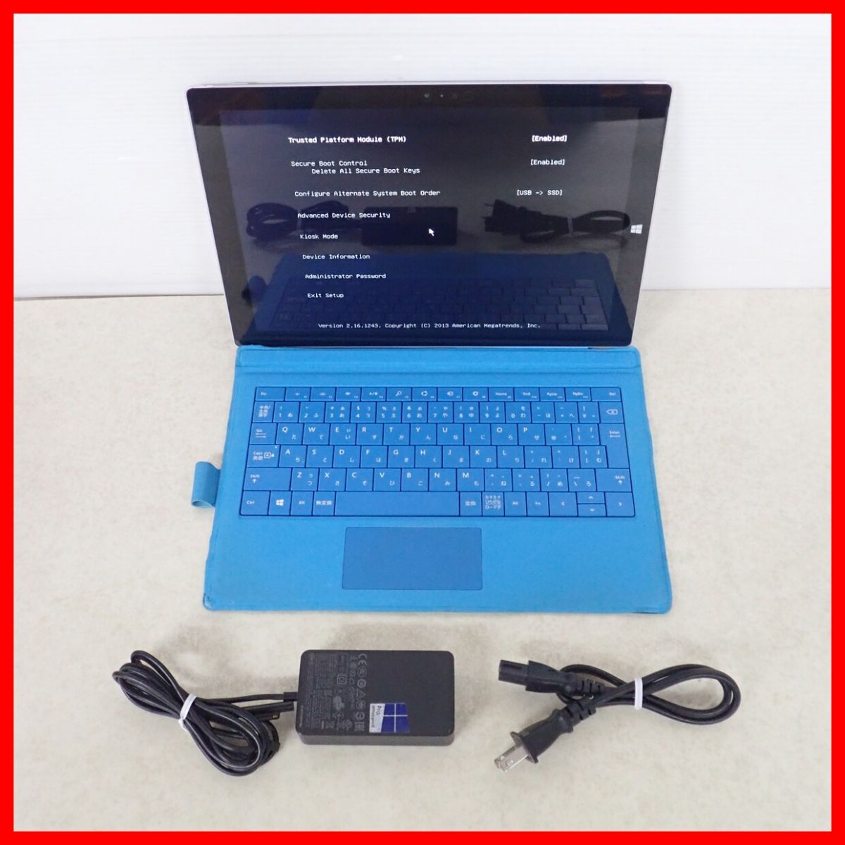 Microsoft Windowsタブレット Surface Pro3 256GBモデル MODEL:1631 12インチ キーボード付 マイクロソフト【20拍卖