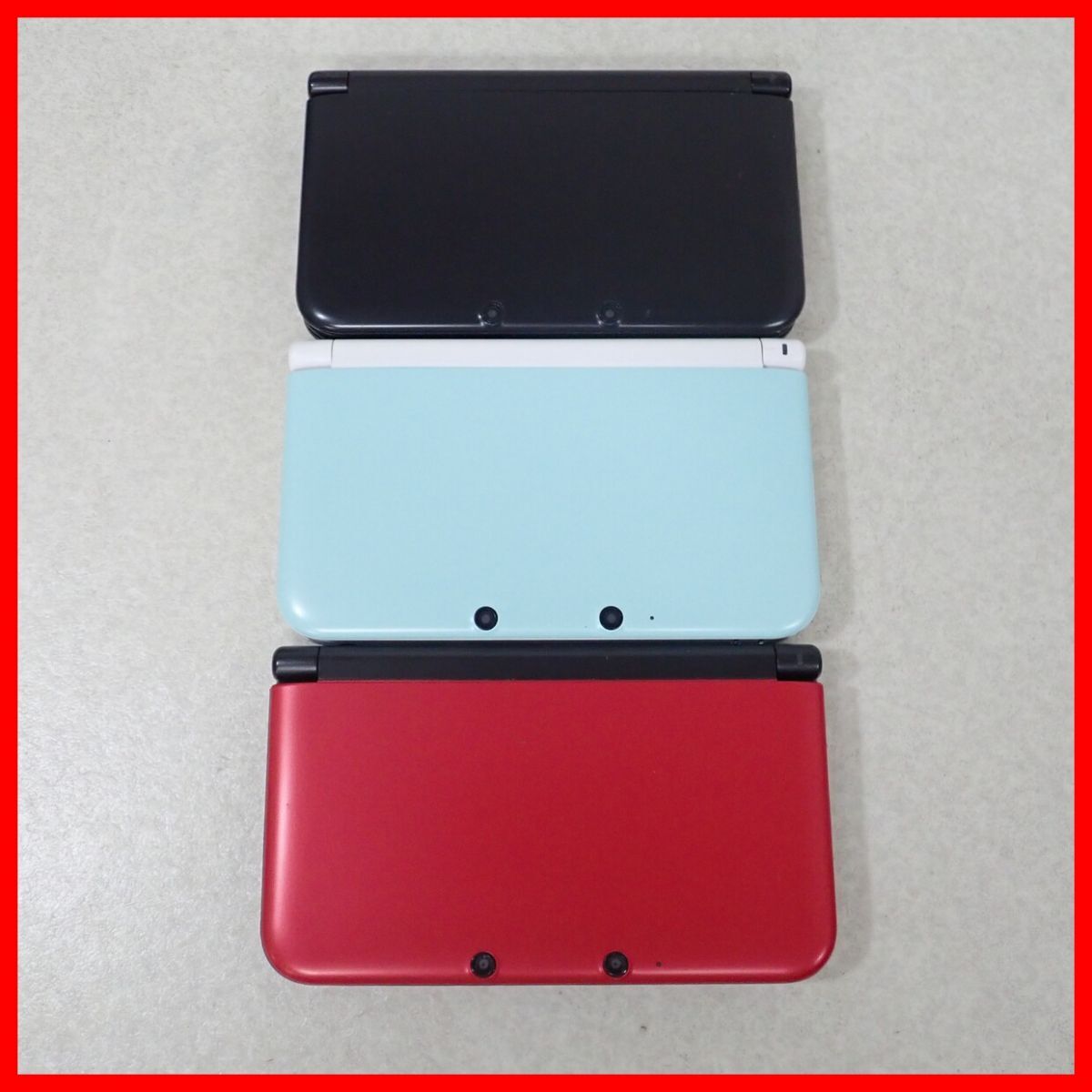 動作品 ニンテンドー3DSLL 本体 SPR-001 ミント×ホワイト/レッド×ブラック/ブラック 3台 まとめてセット Nintendo 任天堂【10拍卖