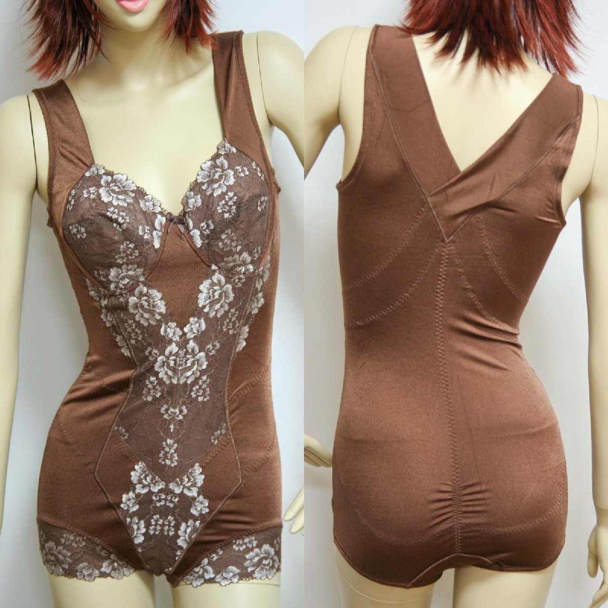 送料無料◆ハイクオリティボディスーツ(B/85LL/チョコブラウン)◆ノンワイヤー◆多機能性◆補正下着◆お腹引き締め◆バスト寄せ上げ効果◆拍卖
