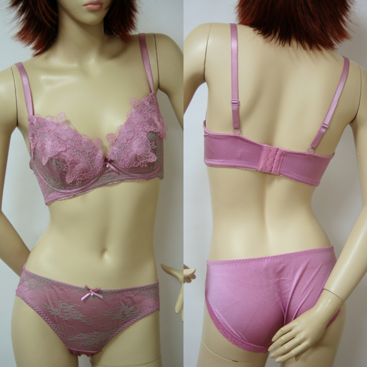 送料無料◆トリンプ◆Trimph◆大花ケミカルレース◆豪華絢爛◆セットアップ◆ブラジャー&ショーツ(F/75/L/パープル)73486拍卖