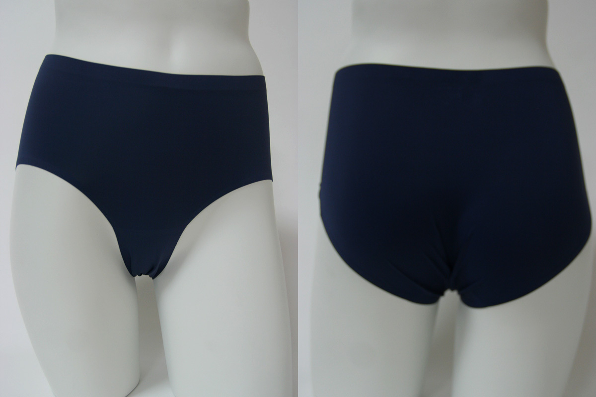 送料無料◆2枚組◆響きにくいシームレス素材◆薄くて丈夫なスタンダードタイプ◆サニタリー機能付き◆ラインレスショーツ(M/ネイビー)拍卖