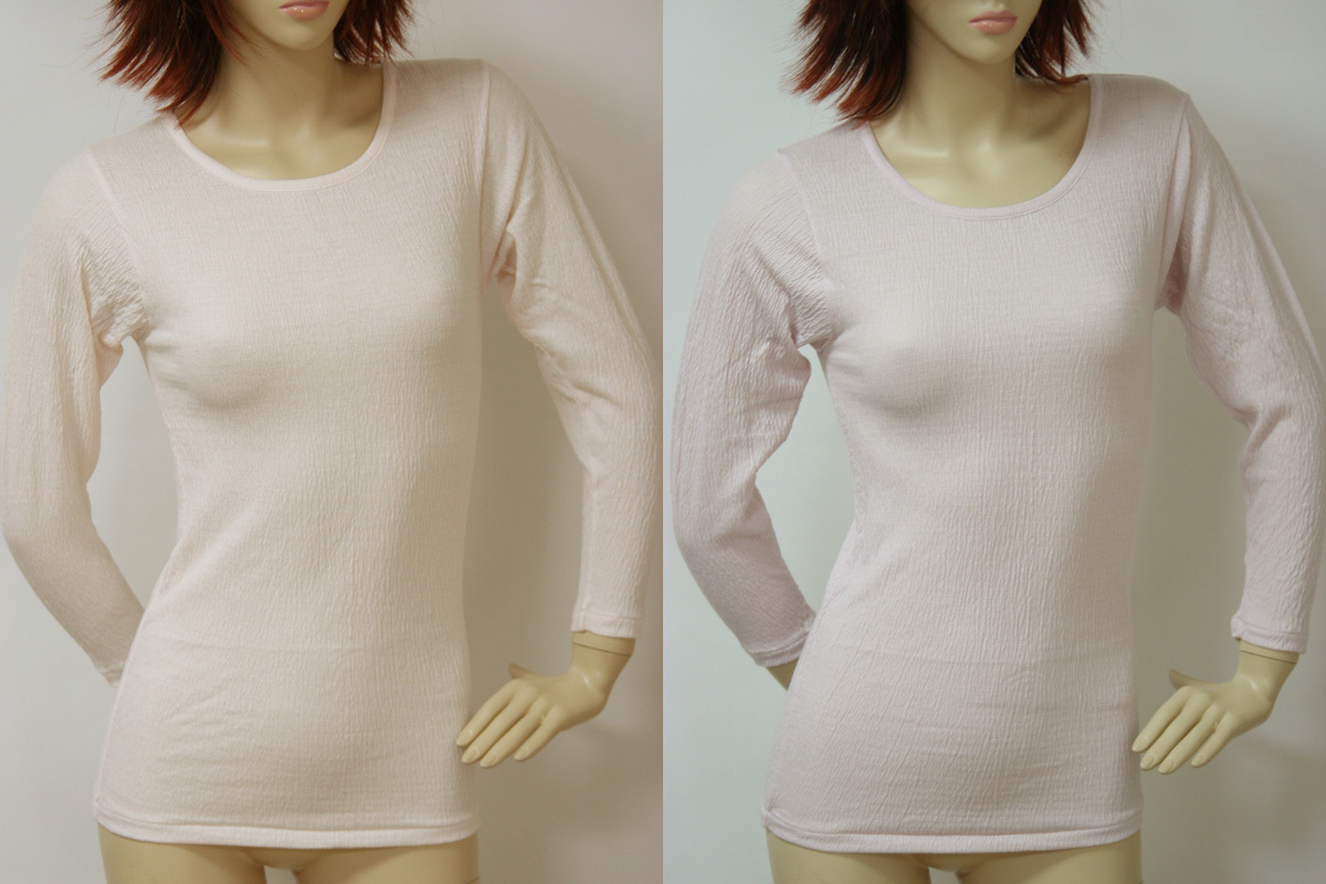 送料無料◆超お得◆2色組◆日本製◆天然繊維の優しさ◆テンセル&綿混◆程よい伸縮性◆楊柳織り◆8分袖インナー(M/ピーチ&ベージュ)6447拍卖