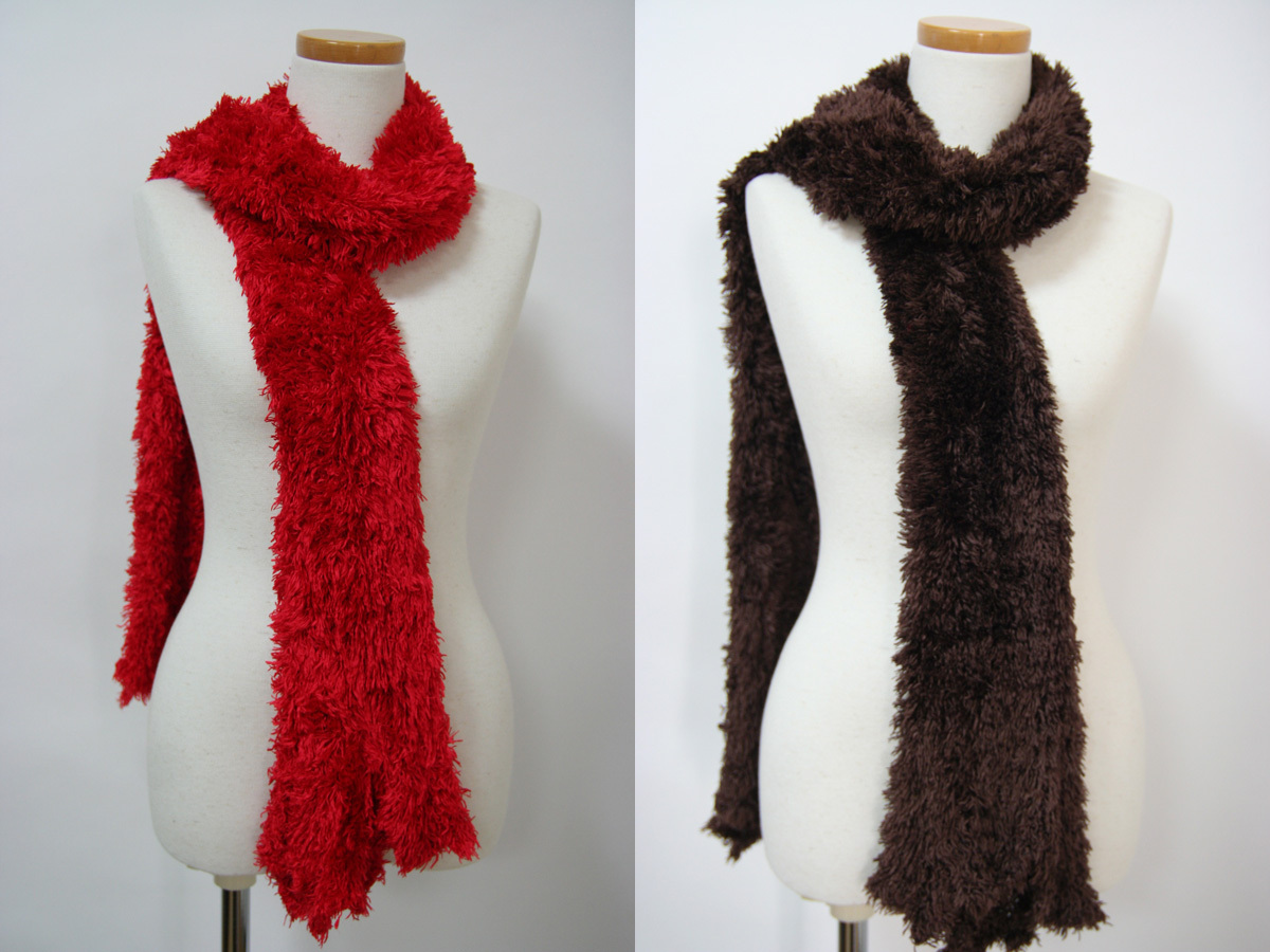 送料無料◆2色組◆ふわもこ◆テディベアータッチ◆防寒対策◆プレーンカラー◆2wayタイプ◆スヌードマフラー(レッド&ブラウン)拍卖