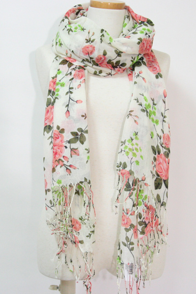 送料無料◆超お得◆豪華4色組◆百貨店仕様◆綿100%◆花柄&バラ柄◆丈長ストール(ピンク&ブルー&オレンジ&パープル)-44454647拍卖