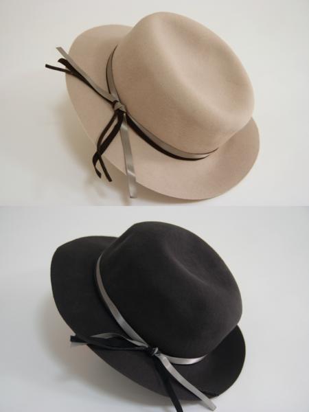 送料無料◆2色組◆百貨店仕様◆婦人帽子◆プレーンカラー◆毛100%◆ウール素材◆調節機能付き◆セミブリムハット(ベージュ&グレー)拍卖