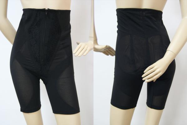 送料無料◆超お得◆3枚組◆ニッパー付き◆前開きジッパー◆お腹押さえ効果◆パワーネット◆綿混メッシュ◆ハイウエストロングガードル(90)拍卖