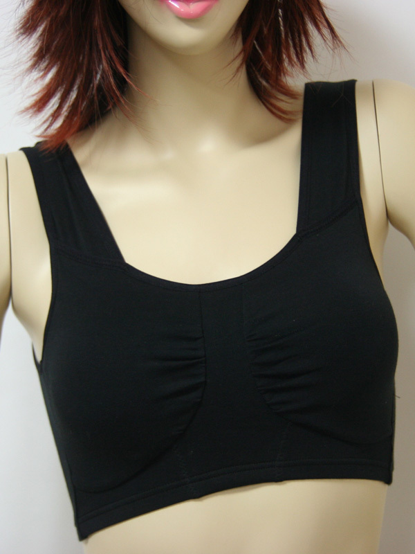 送料無料◆超お得◆2枚組◆綿95%◆ストレッチ素材◆おやすみブラ◆スポーツブラ◆モールドカップ付き◆ソフトブラ(M/ブラック)拍卖