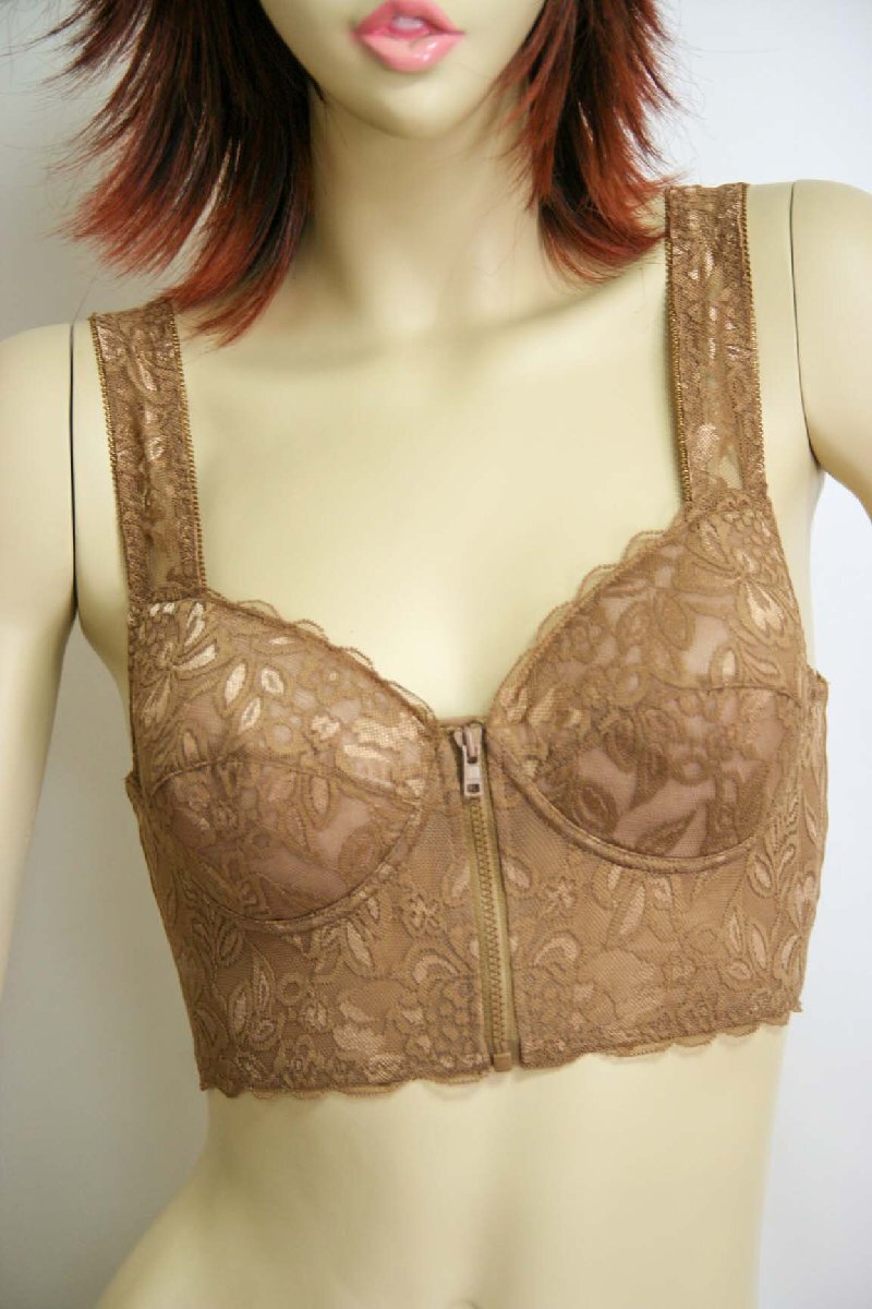 送料無料◆さわやか綿混◆セミロング◆脇高設計◆背筋きれい◆立体カップ◆ノンワイヤー◆綿95%◆前開きブラジャー(3L/モカ)拍卖