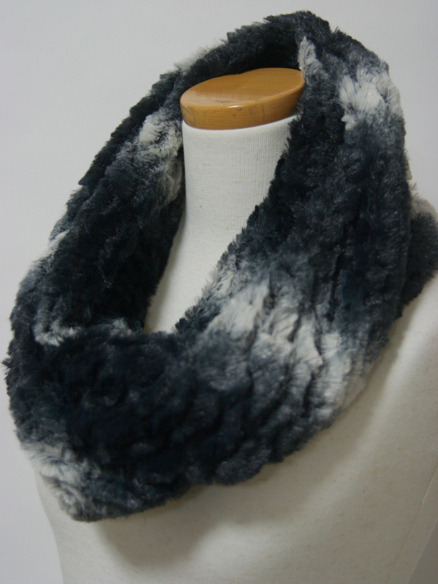 送料無料◆超お得◆同色2枚組◆フェイクファー◆二重巻き◆ミンクタッチ◆プレーンカラー◆ロングスヌードネイビー×グレー)3436拍卖