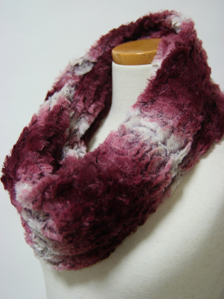 送料無料◆超お得◆同色2枚組◆フェイクファー◆二重巻き◆ミンクタッチ◆プレーンカラー◆ロングスヌード(ピンクー×パープル)3436拍卖