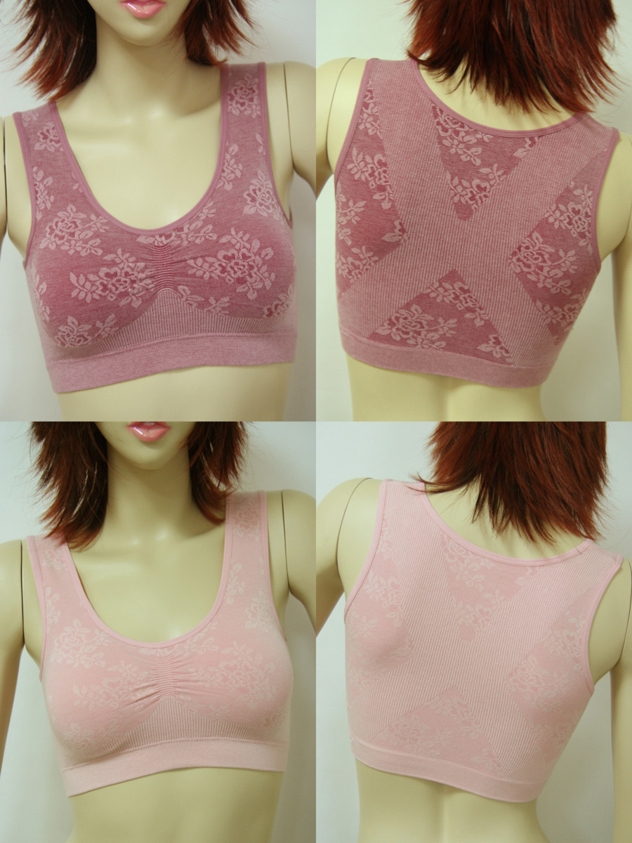 送料無料◆超お得◆2色×2枚組◆美ラインバスト◆綿混素材◆着心地重視派◆モールドカップ◆ゆったりソフトブラジャー(M~L/レッド&ピンク)拍卖