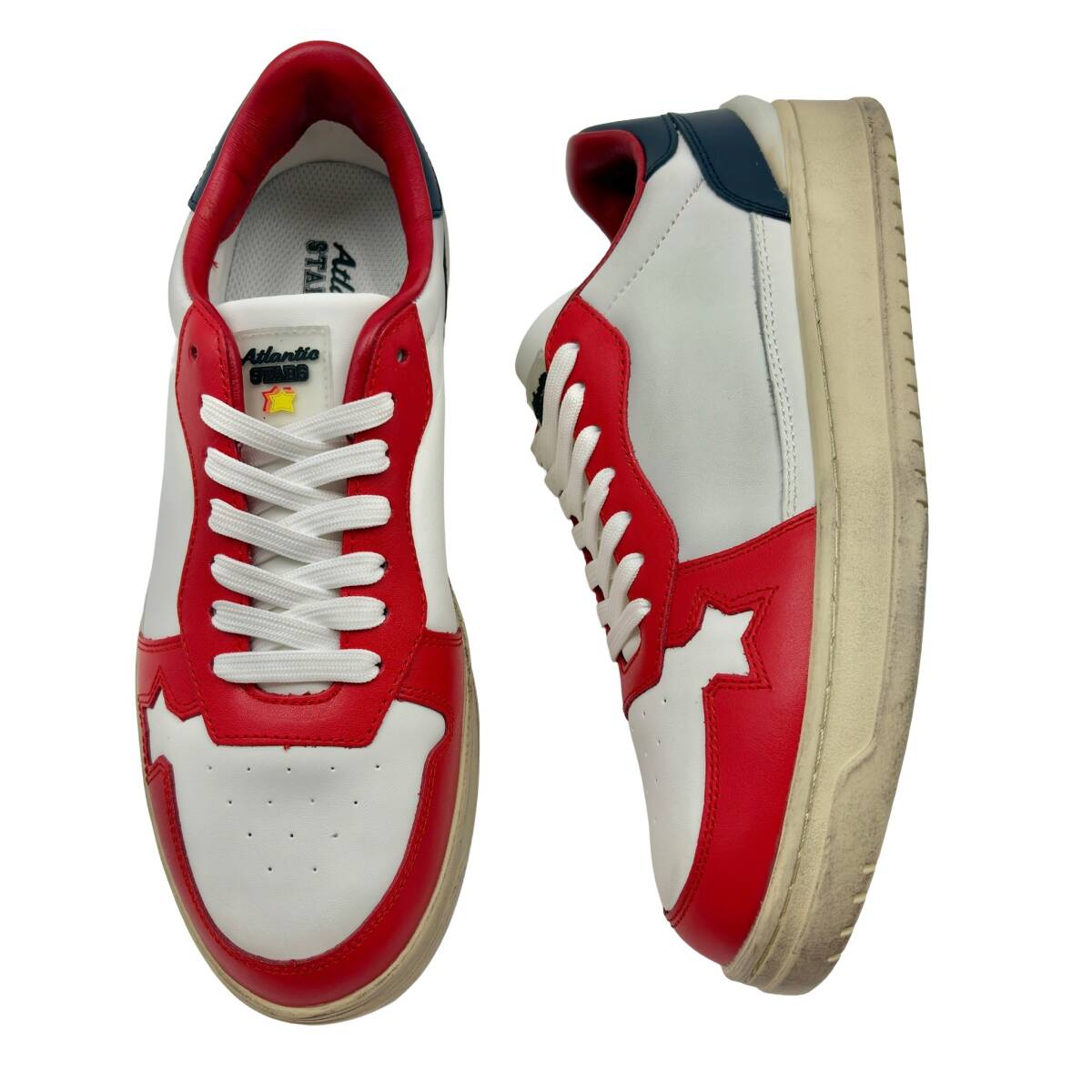 【サイズ選択】新品★Atlantic STARS★ローカットスニーカー★ホワイト/レッド★アトランティックスターズ★HOKUTO★白x赤拍卖