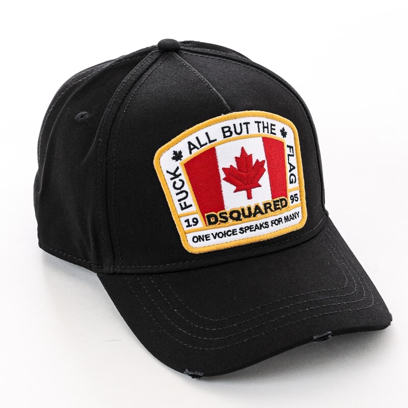新品★定価28000円■DSQUARED2★カナダ刺繍ロゴキャップ★ベースボールキャップ★帽子★ブラック/黒★ディースクエアード★D2拍卖