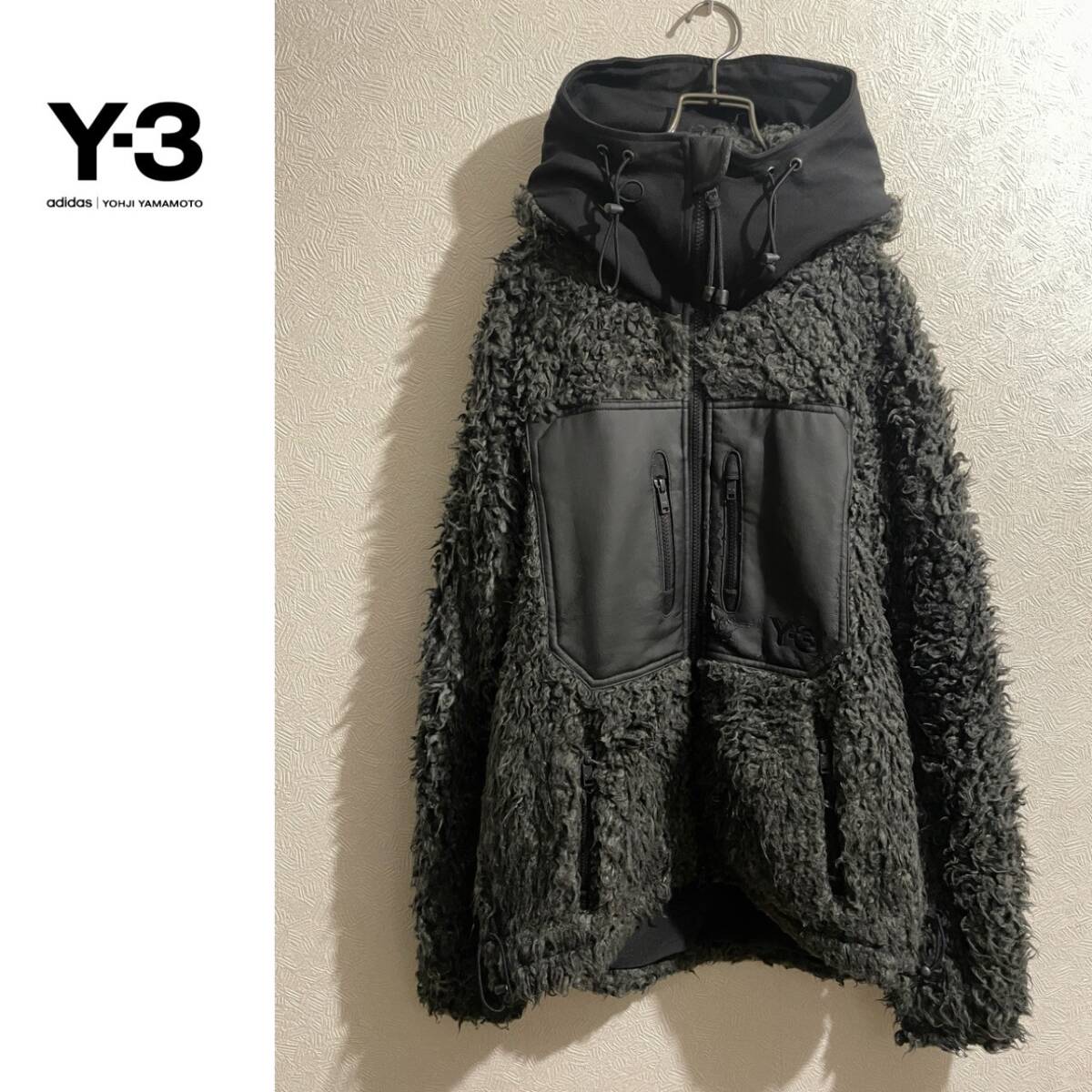 ◯ Y-3 Yohji Yamamoto × adidas ハイネック ボア パーカー / ワイスリー ヨウジヤマモト アディダス グレー XS Mens #Sirchive拍卖