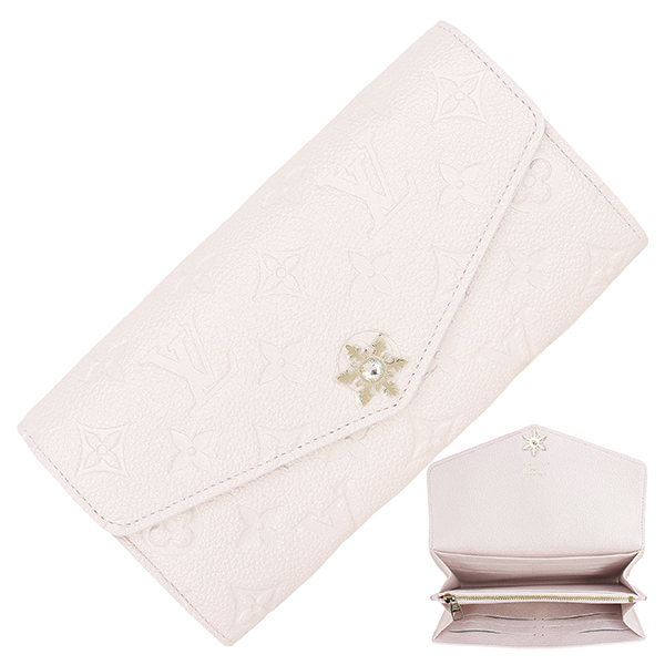 ルイヴィトン 長財布 ポルトフォイユサラ M26521 モノグラムアンプラント スノーウィパール h-c004a拍卖