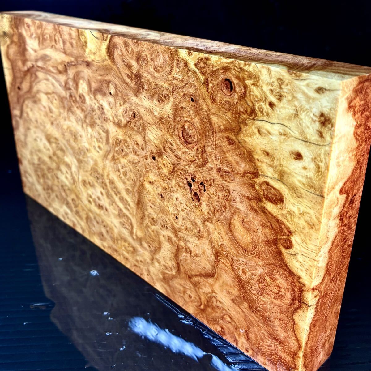 『YY0214』極上美杢 紅白 花梨 瘤材 葡萄杢 板材 ペンブランク(縦幅厚225-116-24㎜) ハンドメイド素材 希少材 銘木拍卖