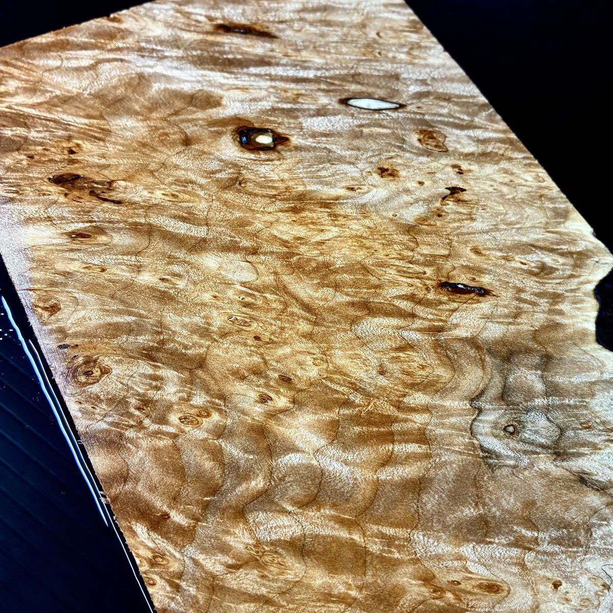 『YY0220』極上美杢 メイプル(メープル) 瘤材 葡萄杢 縮み杢 板材 ペンブランク(縦幅厚203-127-22㎜) ハンドメイド素材 希少材 銘木拍卖