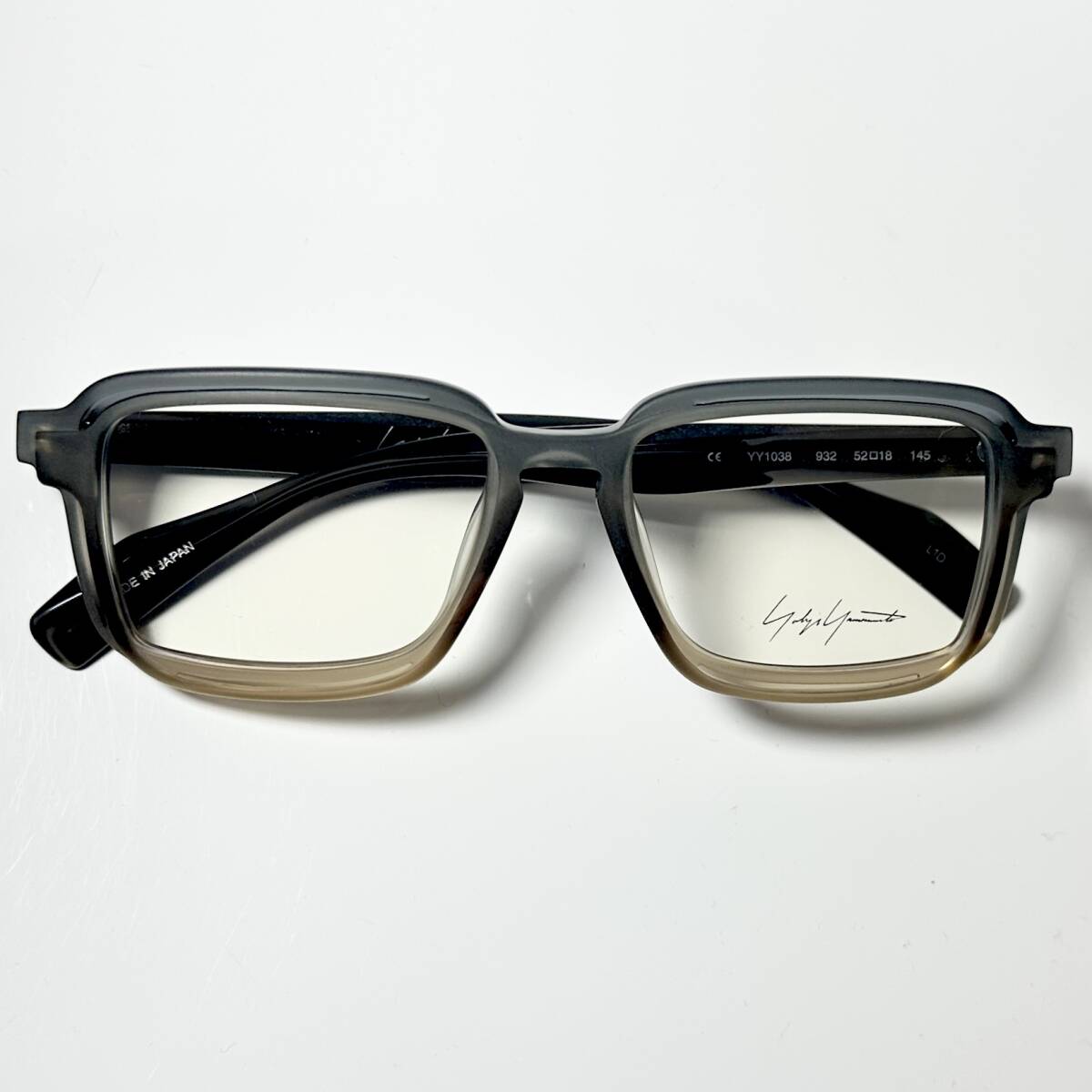 新品 Yohji Yamamoto ヨウジヤマモト YY1038 932 灰色 茶色 メガネ 純正ケース付き 日本製 Y3拍卖