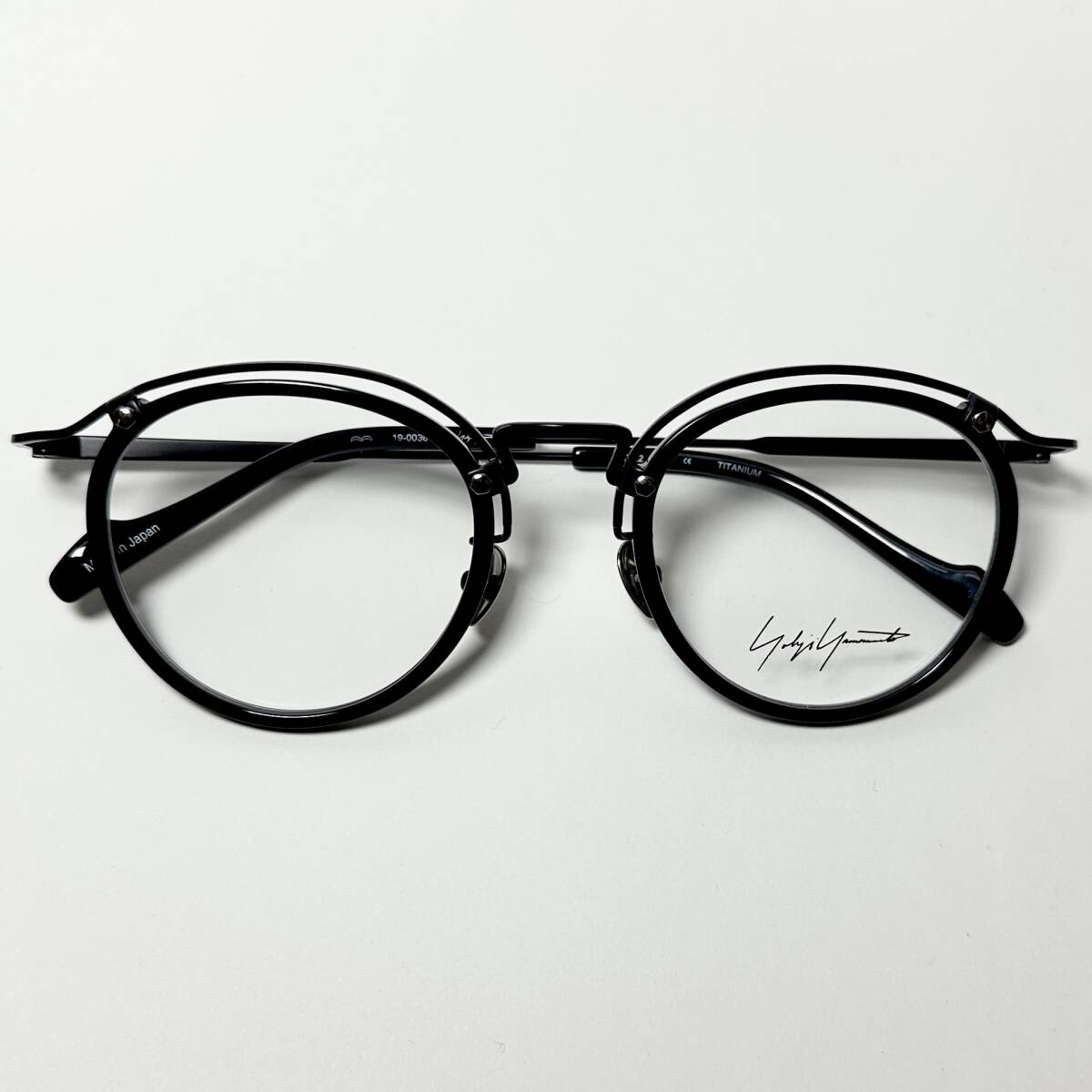 新品 Yohji Yamamoto ヨウジヤマモト YY19-0036 1 黒 メガネ 純正ケース付き 日本製 Y3 拍卖