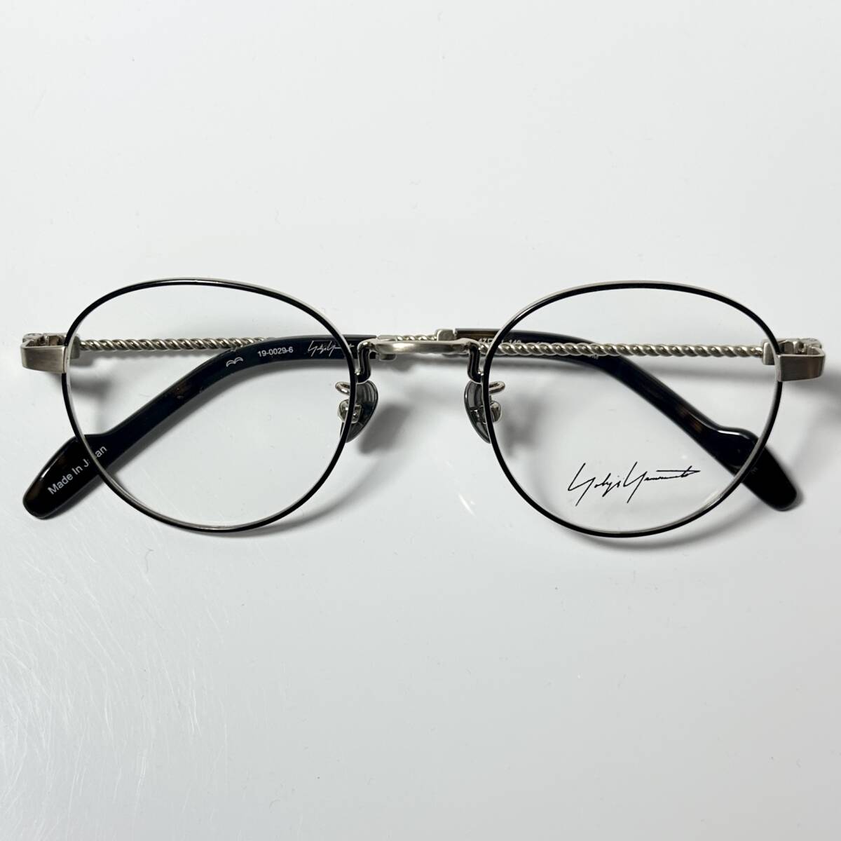新品 Yohji Yamamoto ヨウジヤマモト YY19-0026 6 黒 金色メガネ 純正ケース付き 日本製 Y3拍卖