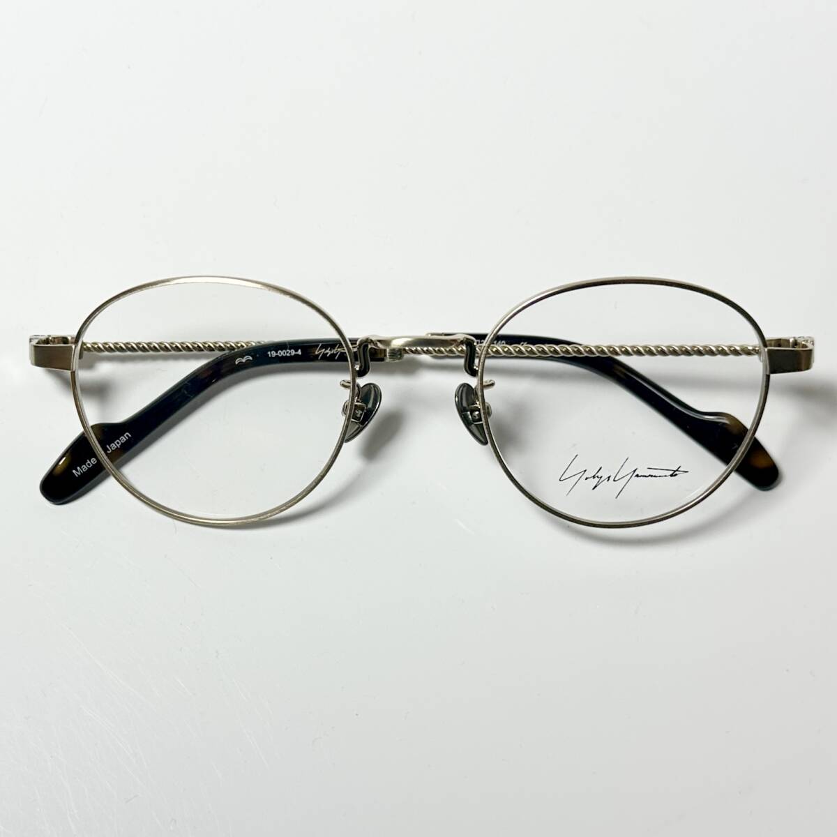 新品 Yohji Yamamoto ヨウジヤマモト YY19-0026 4 金色メガネ 純正ケース付き 日本製 Y3拍卖