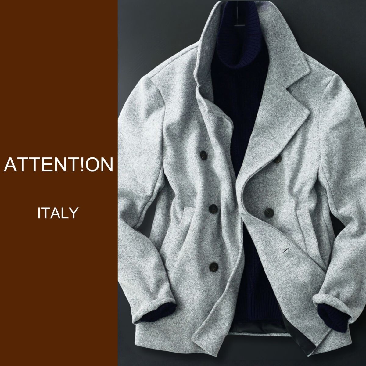 終了日午後6時迄ご入札●dr006●M●XL●選択可●中部イタリアの街着ブランド●アウターコート●メランジグレー系拍卖