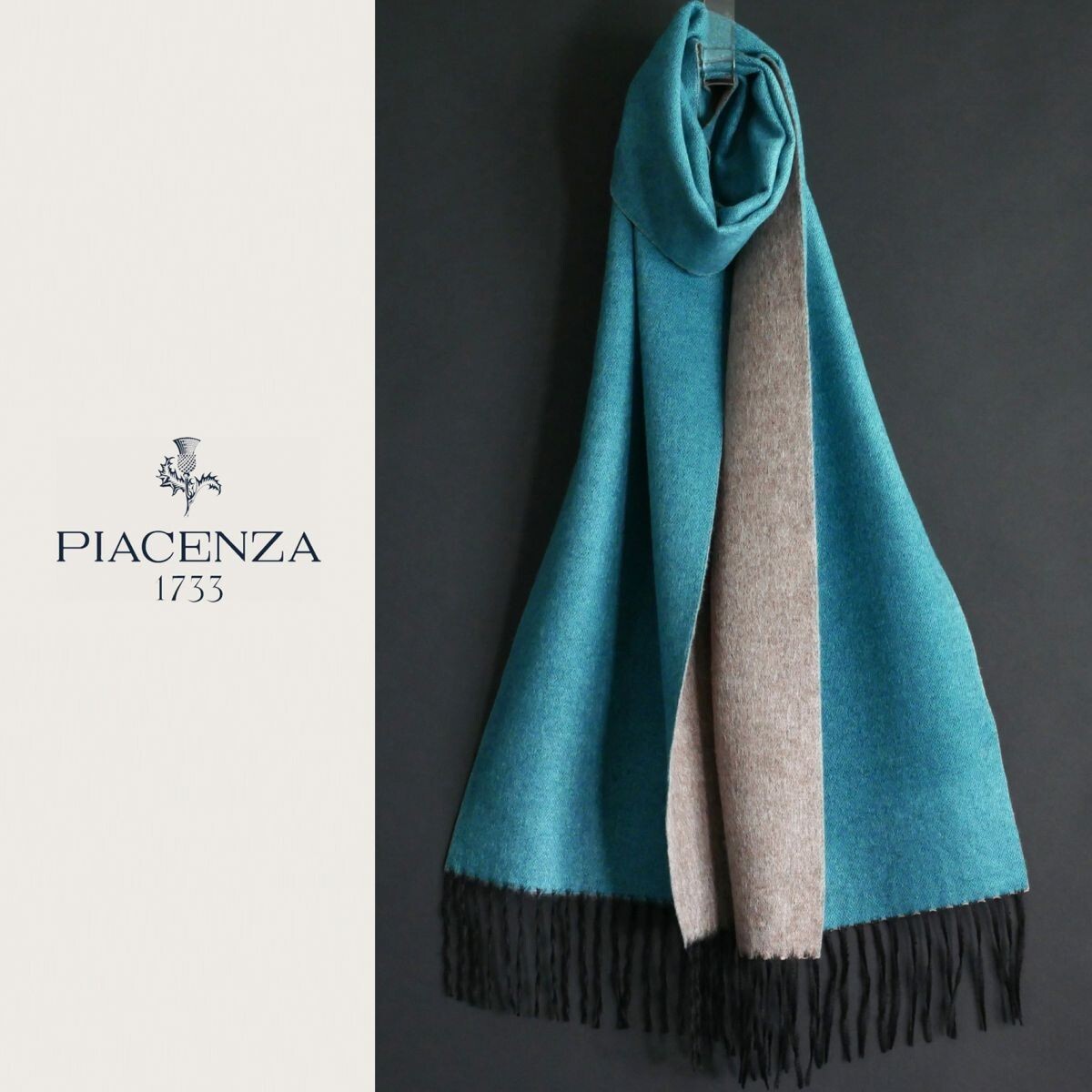 dt034●PIACENZAピアチェンツァ●メランジ調の美しいカラー●様々な巻き方が楽しめるカシミヤマフラー拍卖