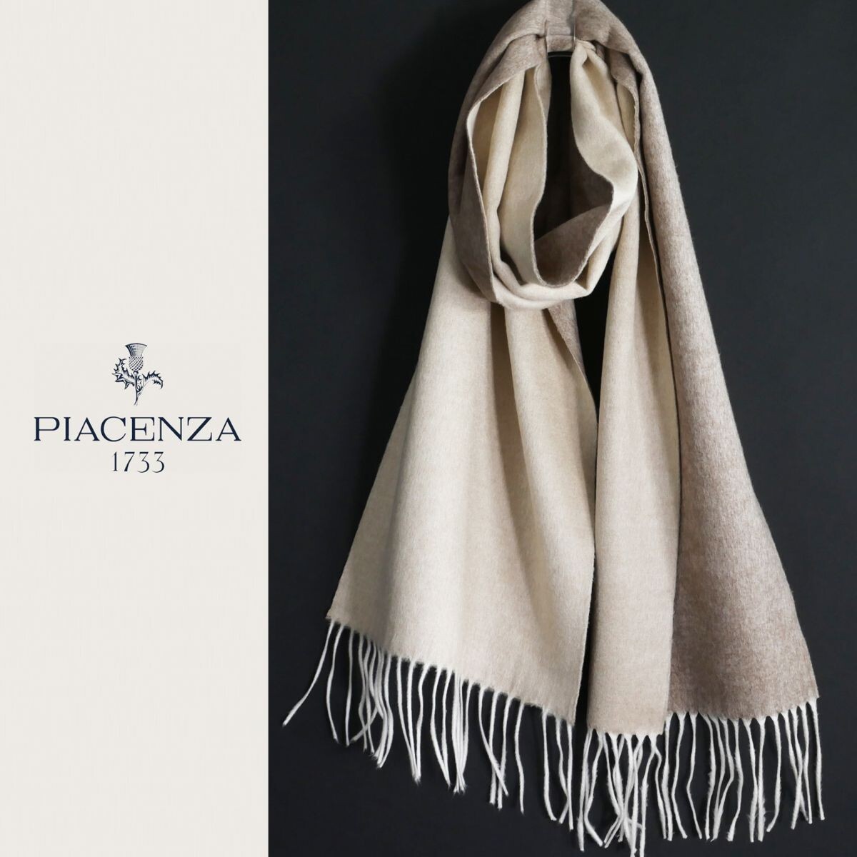 dt032●PIACENZAピアチェンツァ●メランジ調の美しいカラー●様々な巻き方が楽しめるカシミヤマフラー拍卖