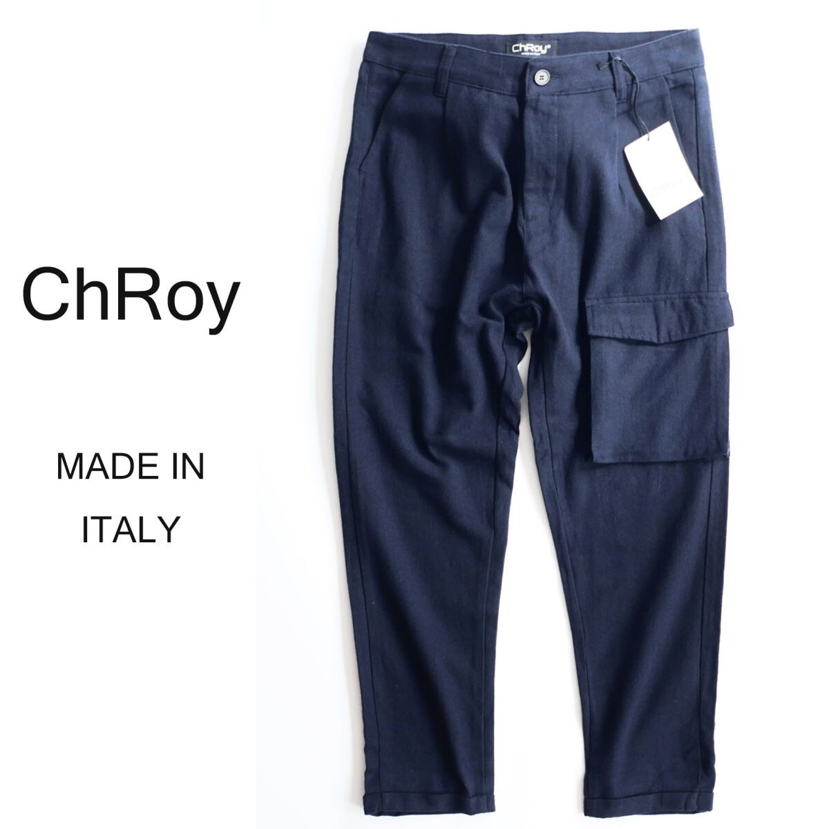 dt048●S●M●L●選択可●ミラノの街着●MMメイドインイタリー●25-26秋冬●暖か上質なヘリンボーンフランネルカーゴパンツ●メンズ拍卖