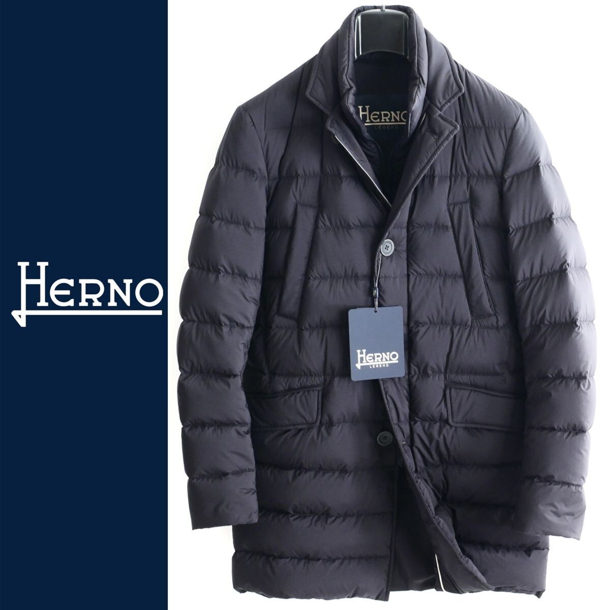 dt158●46●HERNOイタリアンクラシコ ヘルノ●レイヤードダウンコート●LEGEND●メンズ拍卖