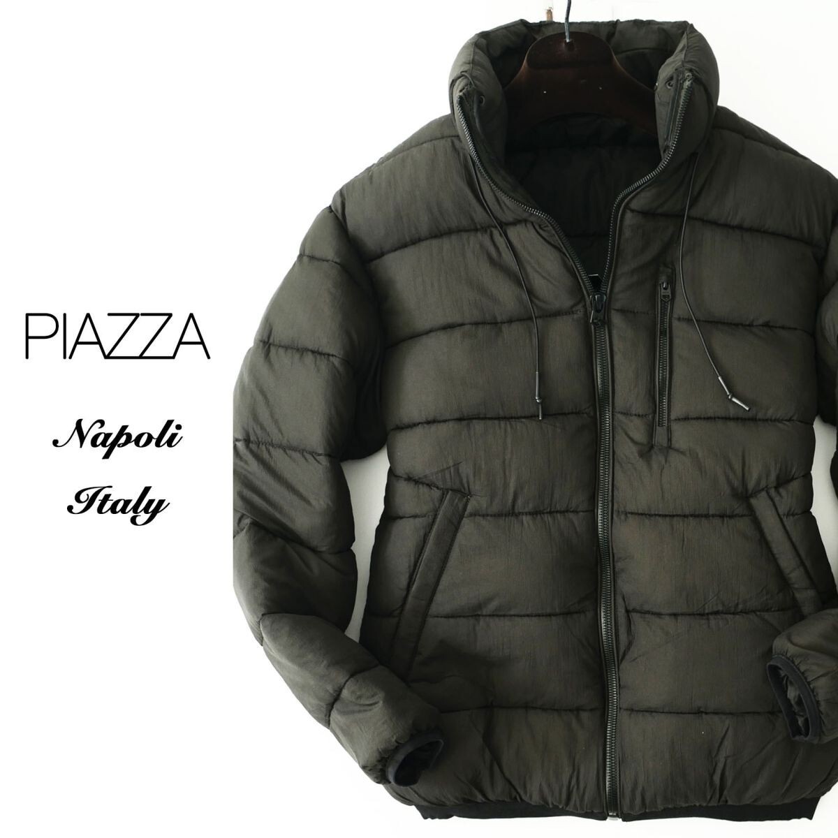 pi126●S●イタリア ナポリ街着●収納フード中わた入りジャケット●ダウンジャケットの様な暖かさ拍卖