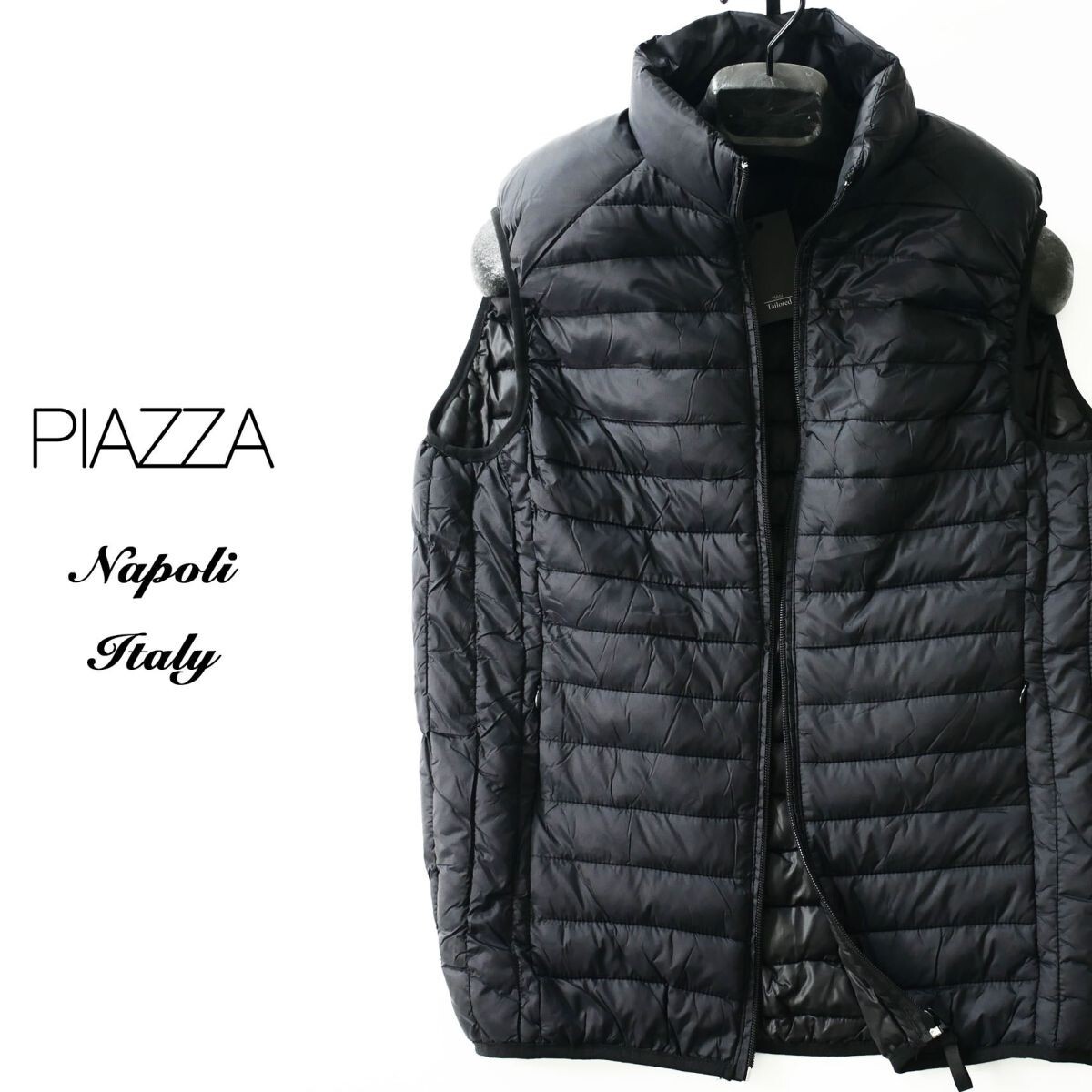 pi142●S●イタリア ナポリ街着ブランド●薄手中わた入り●ジップジレベスト●ヘルノのダウンジャケットのような軽やかさ拍卖