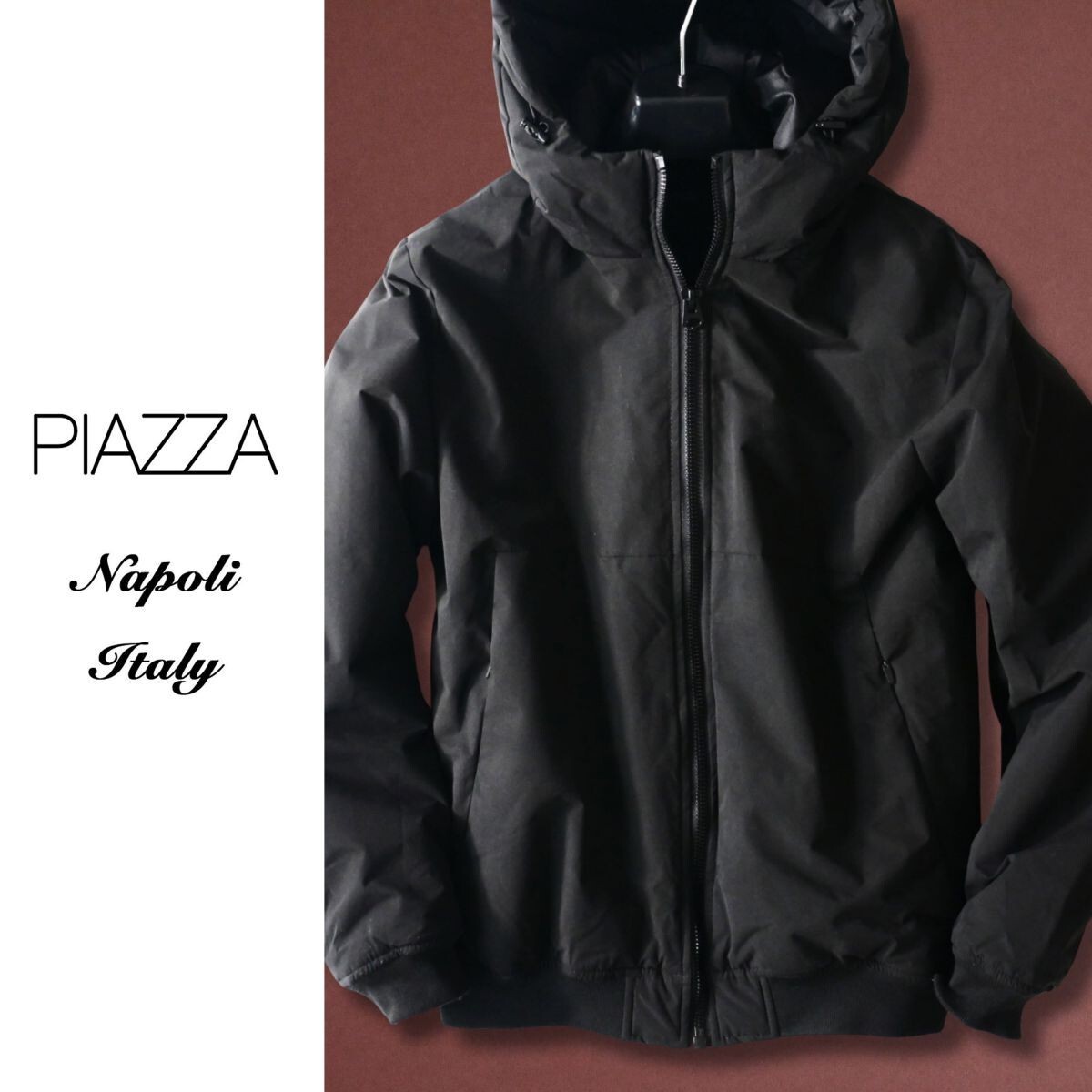pi149●L●イタリア ナポリ街着●暖か中わた入アウターブルゾン●ダウンジャケットのような暖かさ拍卖