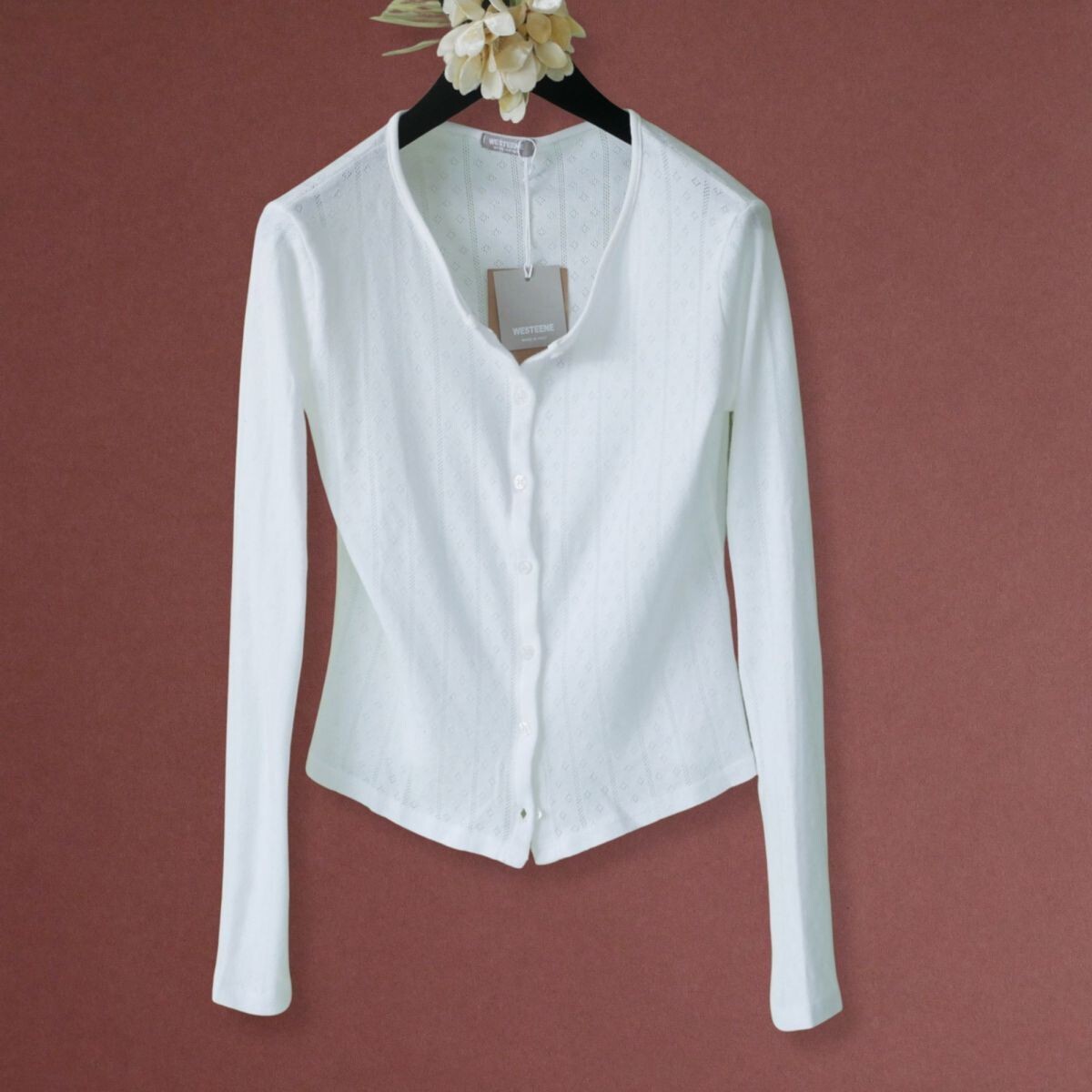 終了日午後6時迄ご入札●dr461●プレフォールにも《WESTEENEウェステーネ》イタリア製 新生街着ブランド/コットンニットカーディガン拍卖
