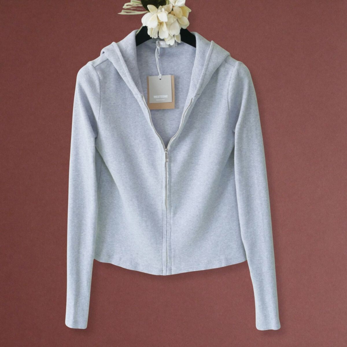 終了日午後6時迄ご入札●dr462●プレフォールにも《WESTEENEウェステーネ》イタリア製 新生街着/フーデッドニットジップジャケット拍卖