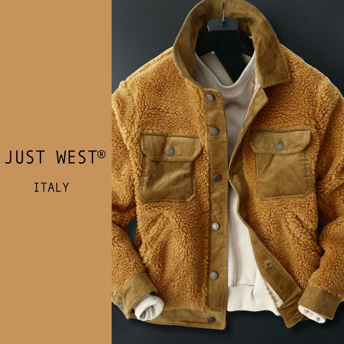 終了日午後6時迄ご入札●dr023●L●イタリア製街着ブランド●コーデュロイ生地切り替えエコファージャケット拍卖